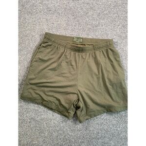 Nice Laundry Mens Mesh Gym Shorts Olive Green Nylon Micromodal Lining Medium